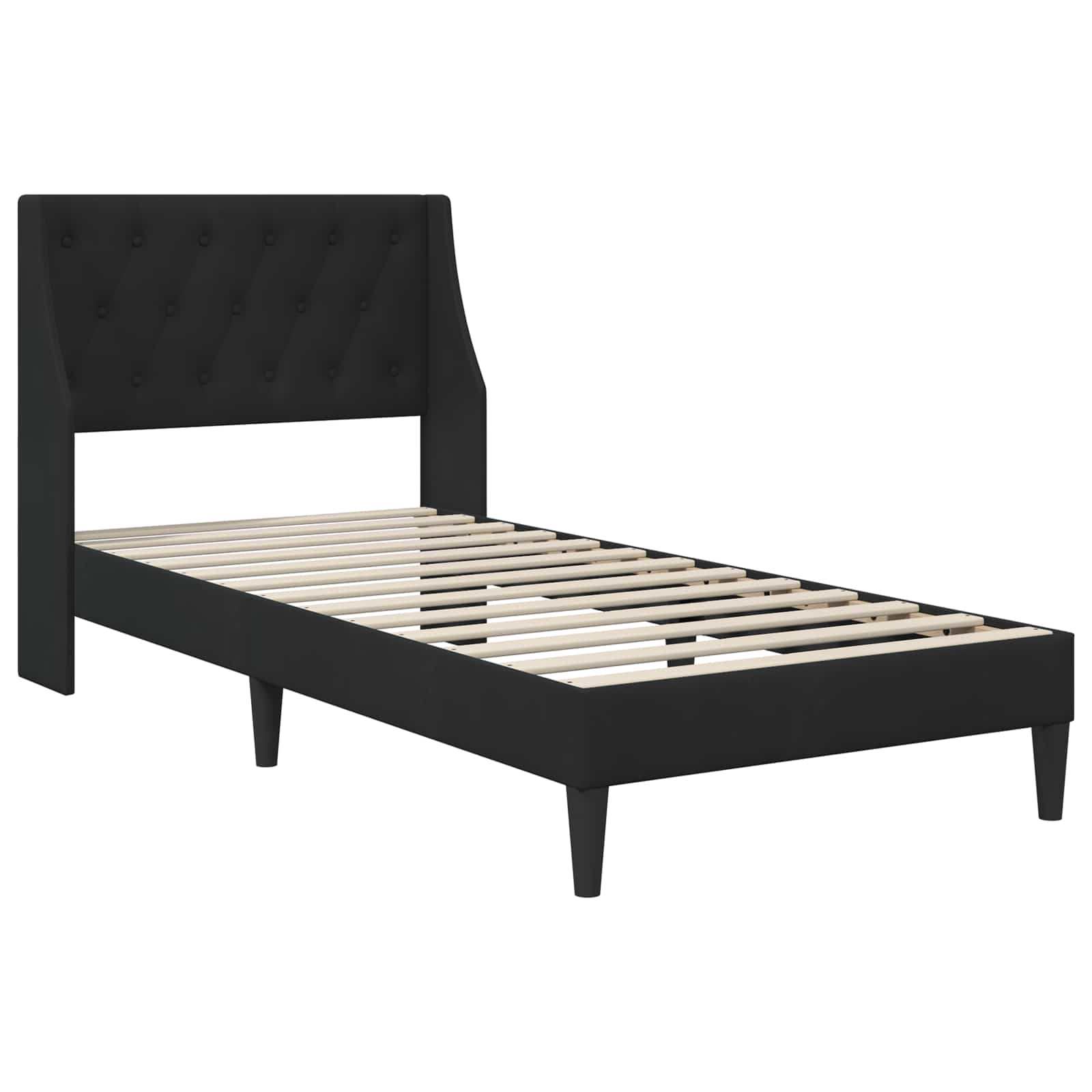 Struttura letto con materasso Nero 90 x 200 cm Velluto | homemem39