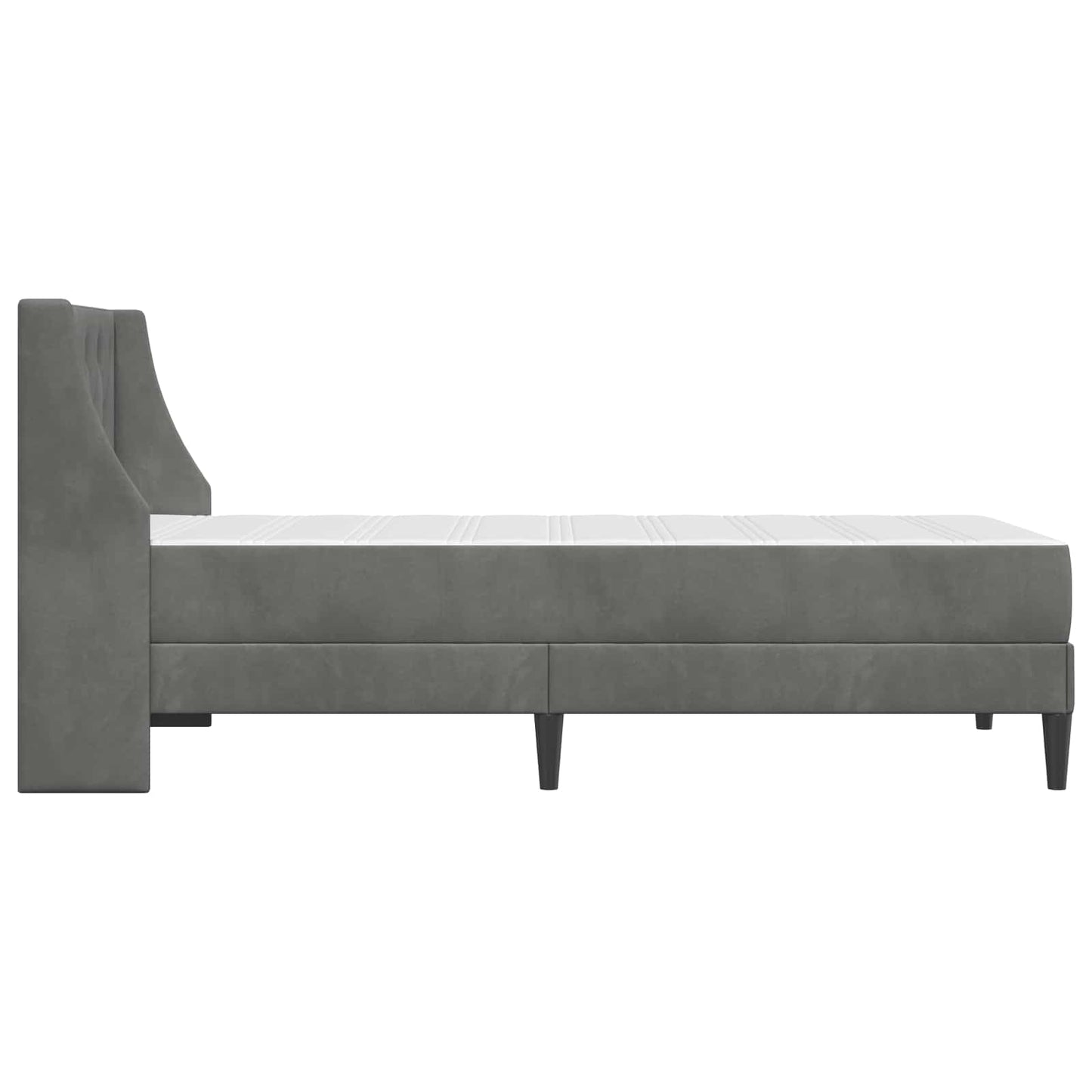 Struttura letto con materasso Grigio scuro 100 x 200 cm Velluto