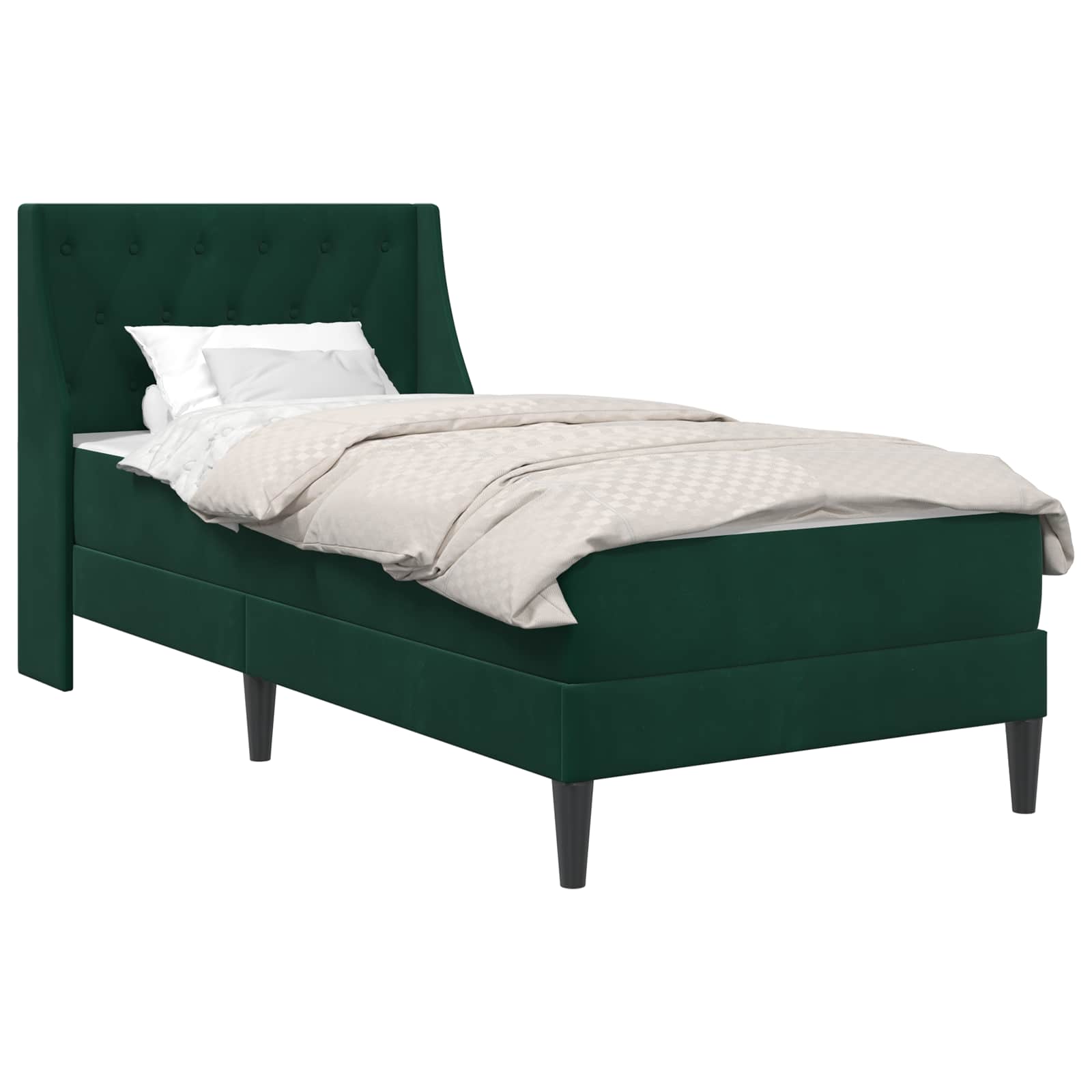 Struttura letto con materasso Verde Scuro 100 x 200 cm Velluto | homemem39