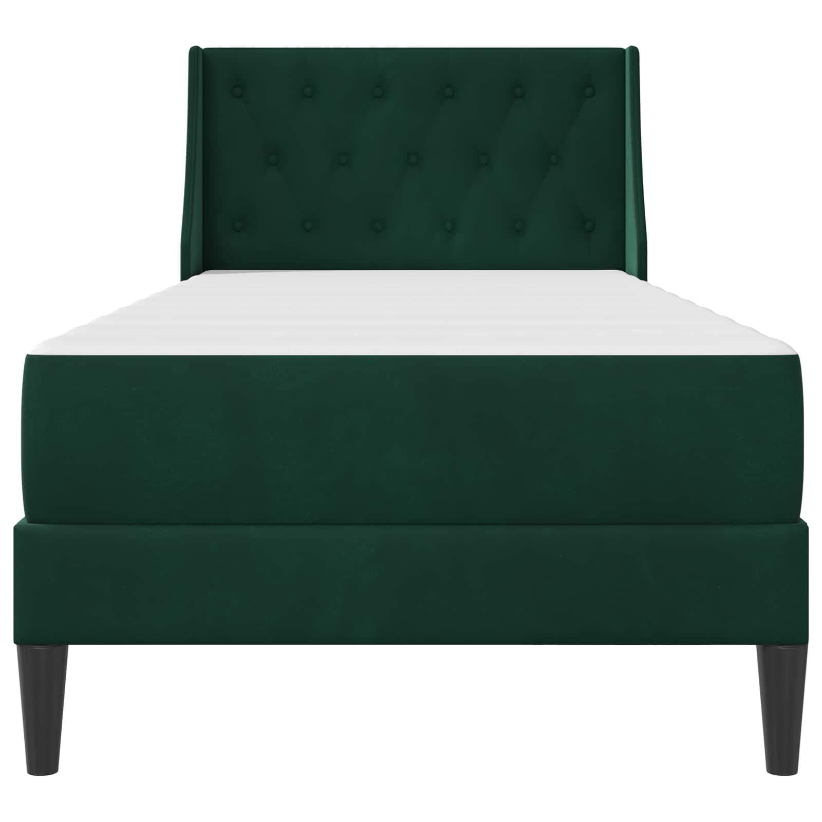 Struttura letto con materasso Verde Scuro 100 x 200 cm Velluto | homemem39