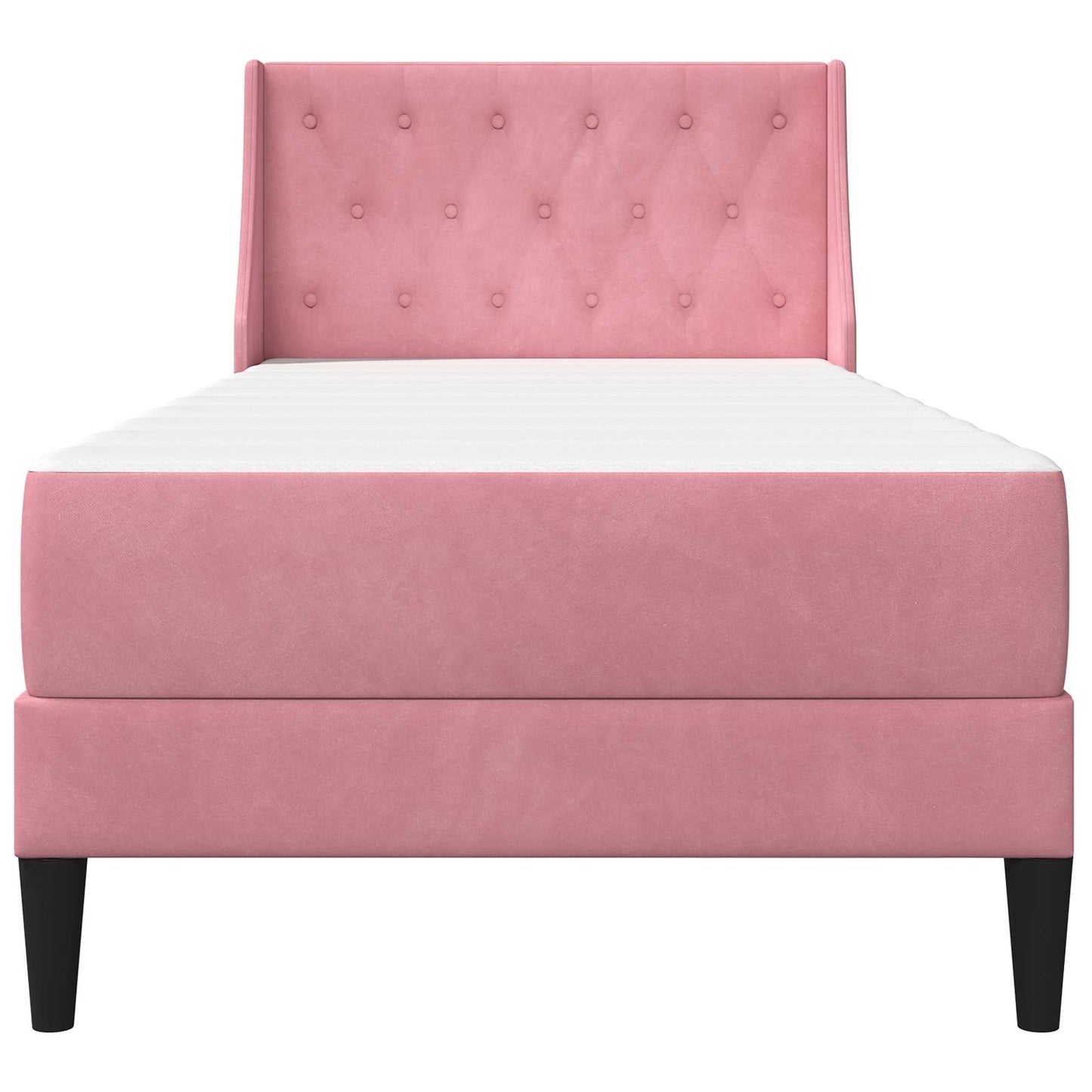 Struttura letto con materasso Rosa 100 x 200 cm Velluto | homemem39