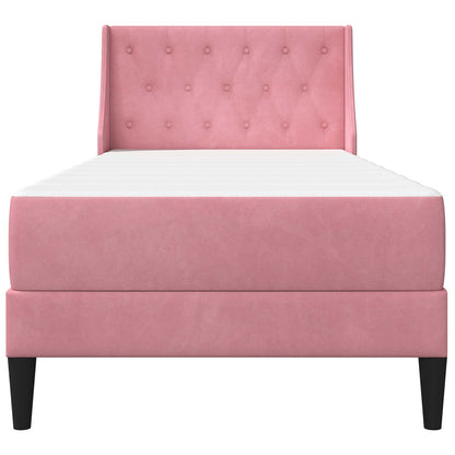 Struttura letto con materasso Rosa 100 x 200 cm Velluto | homemem39