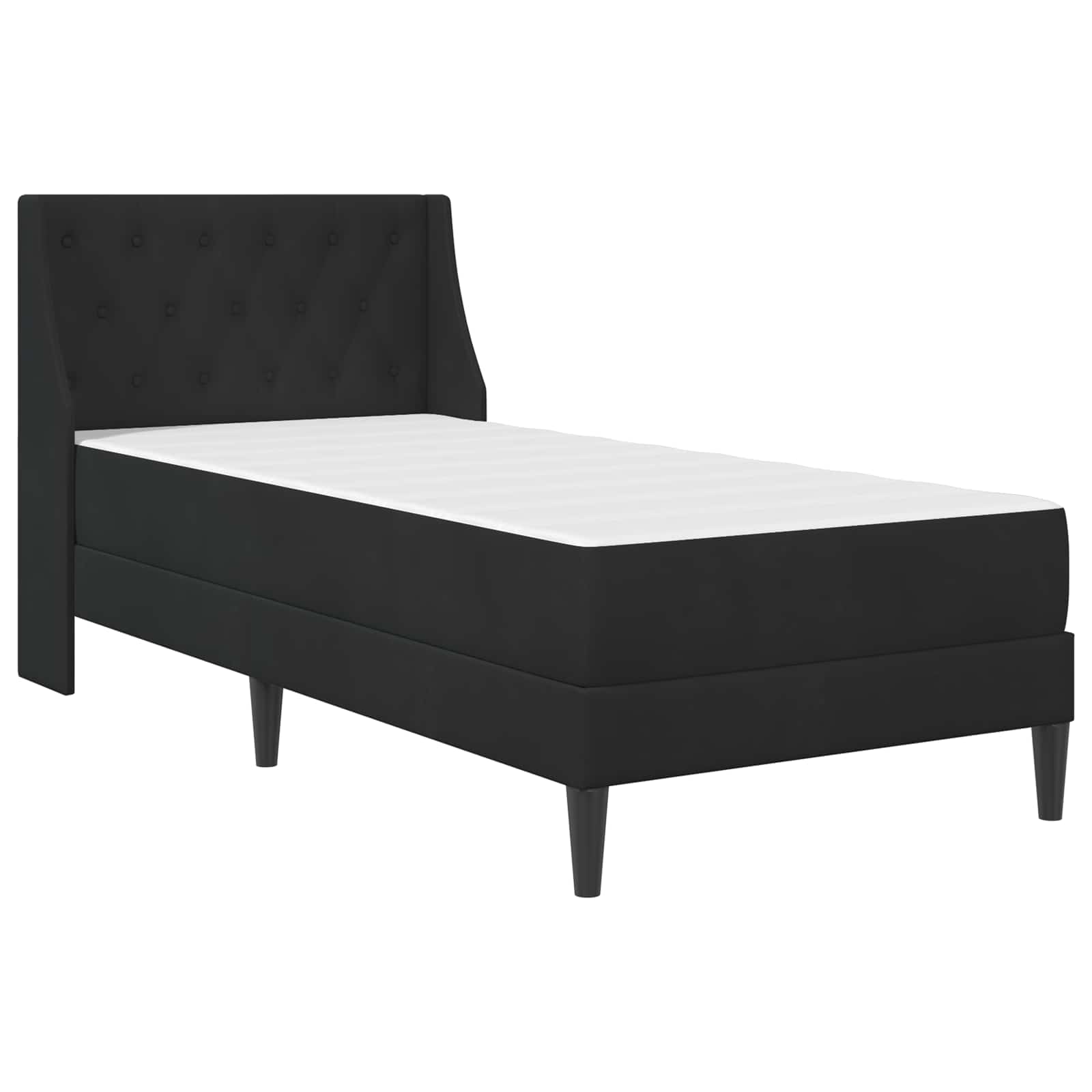 Struttura letto con materasso Nero 100 x 200 cm Velluto | homemem39