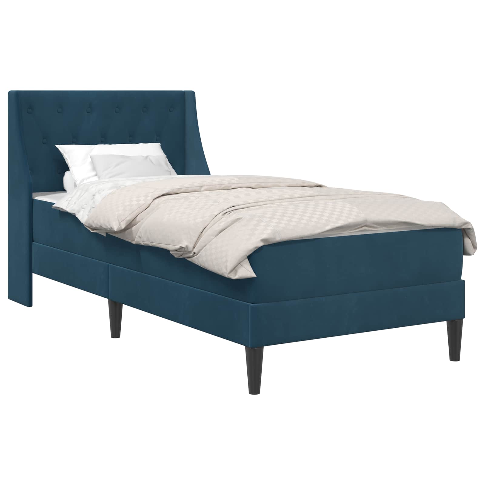 Struttura letto con materasso Blu 100 x 200 cm Velluto | homemem39