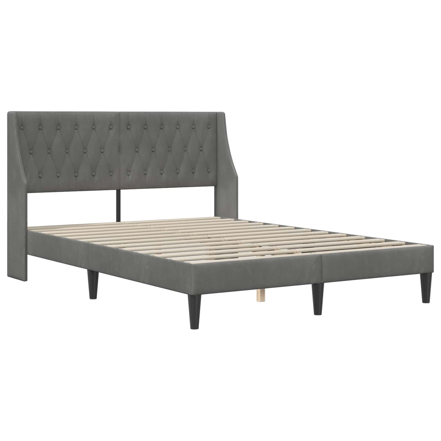 Struttura letto con materasso Grigio scuro 120 x 190 cm Velluto