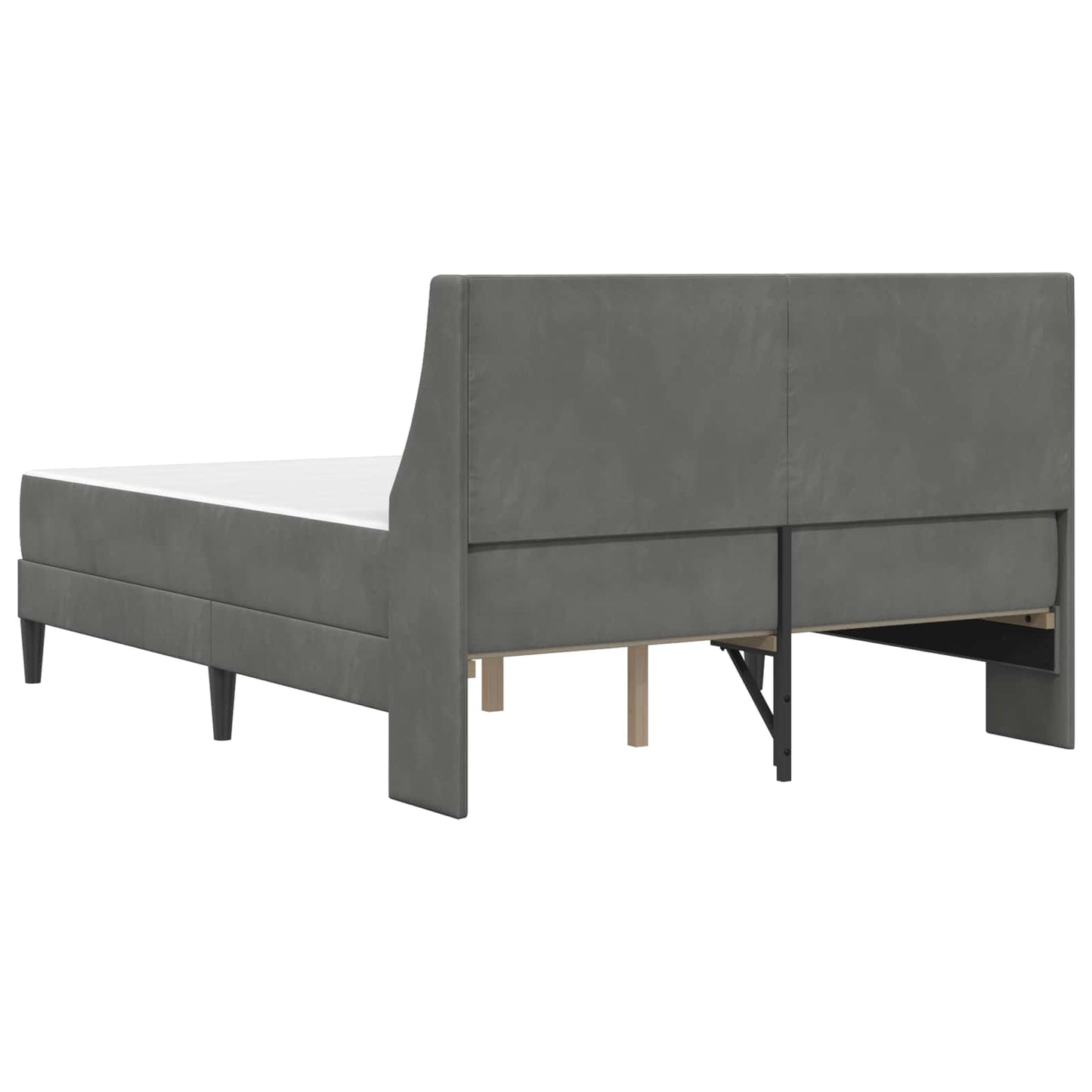 Struttura letto con materasso Grigio scuro 120 x 190 cm Velluto