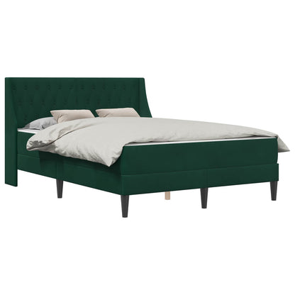 Struttura letto con materasso Verde Scuro 120 x 190 cm Velluto