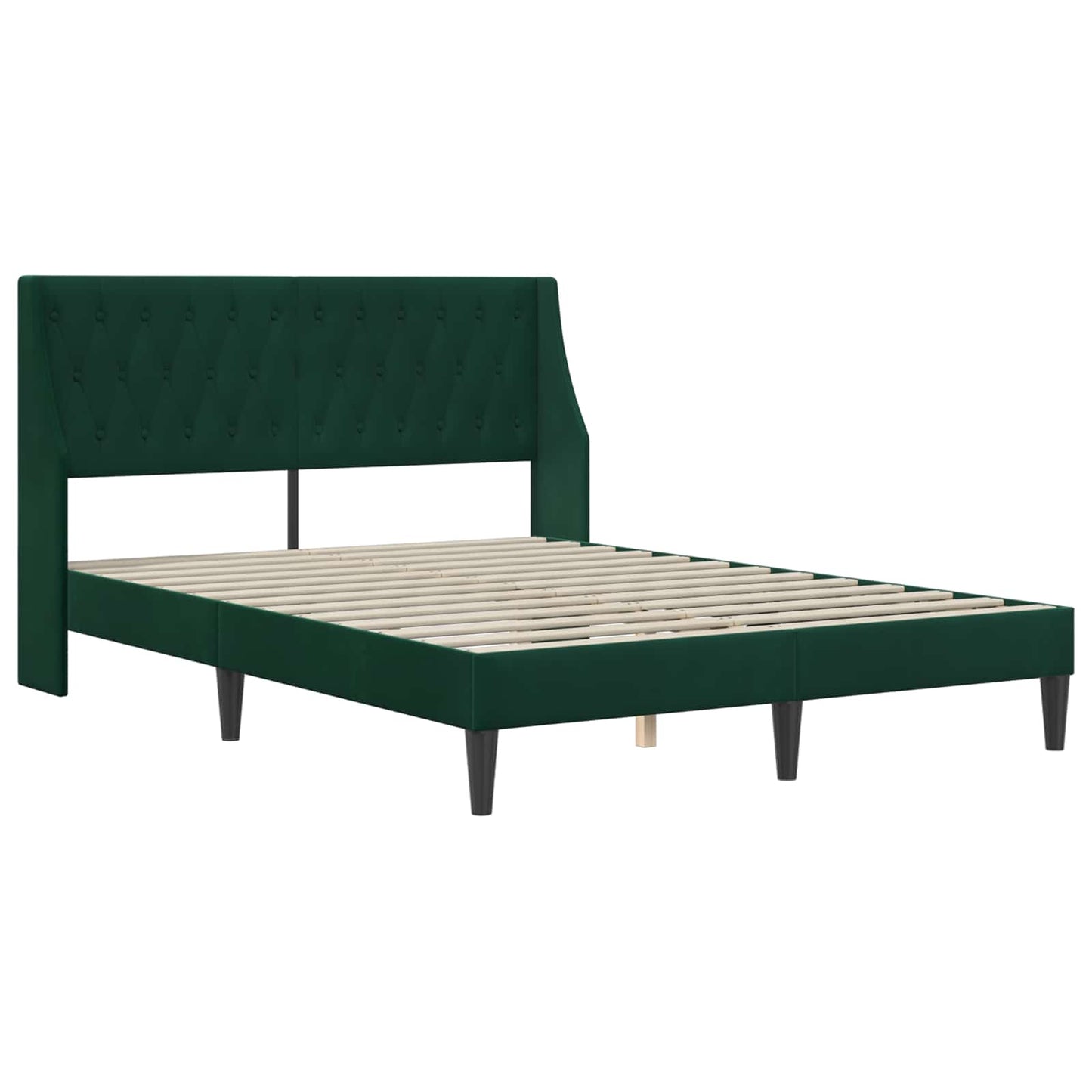 Struttura letto con materasso Verde Scuro 120 x 190 cm Velluto