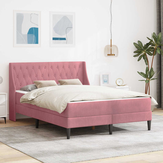 Struttura letto con materasso Rosa 120 x 190 cm Velluto