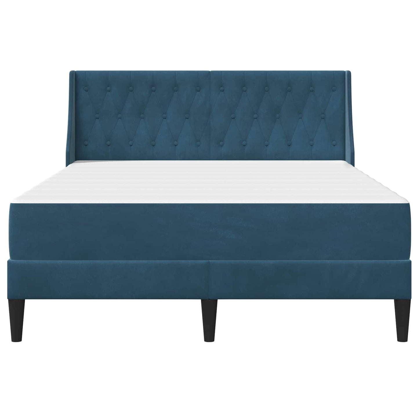 Struttura letto con materasso Blu 120 x 190 cm Velluto