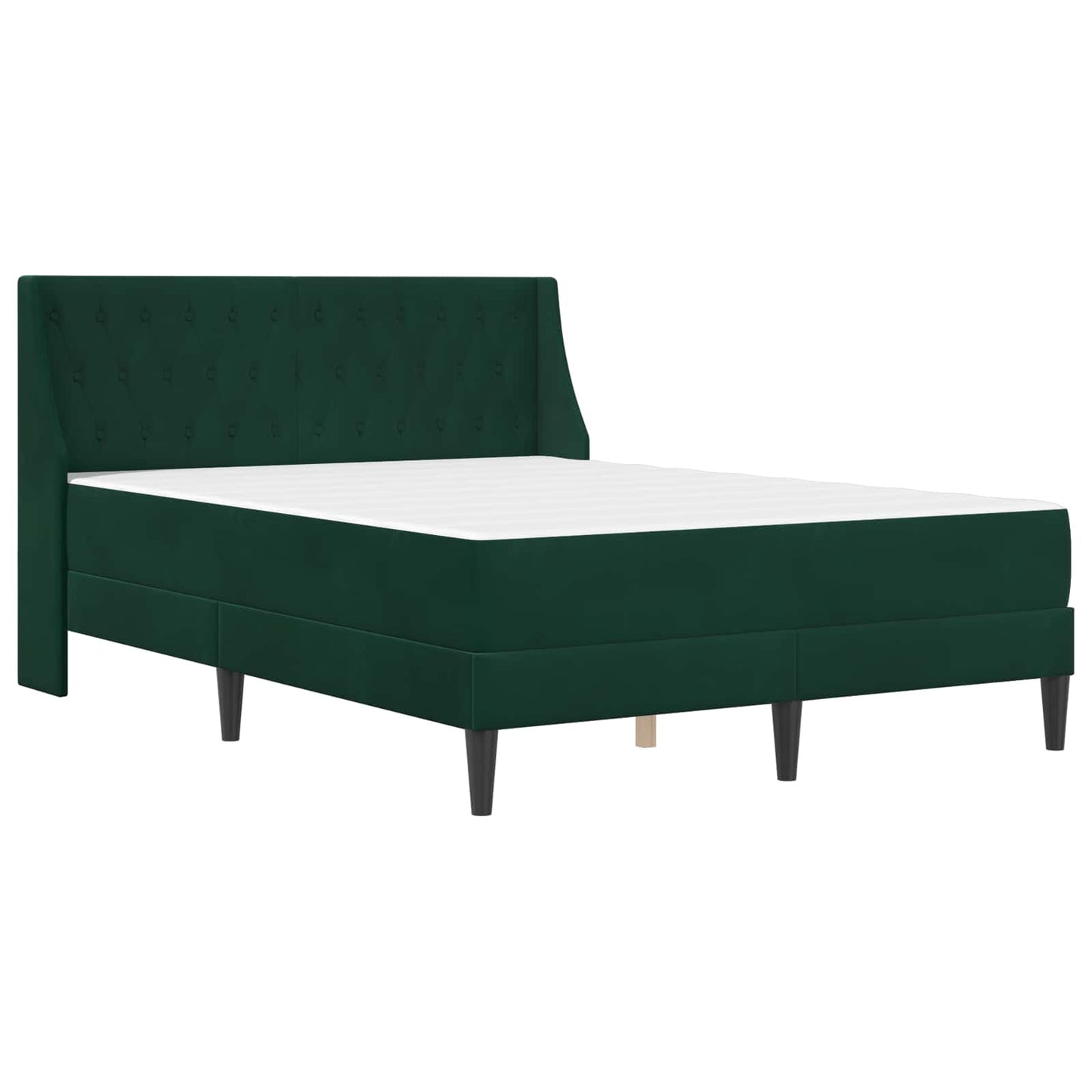 Struttura letto con materasso Verde Scuro 140 x 190 cm Velluto
