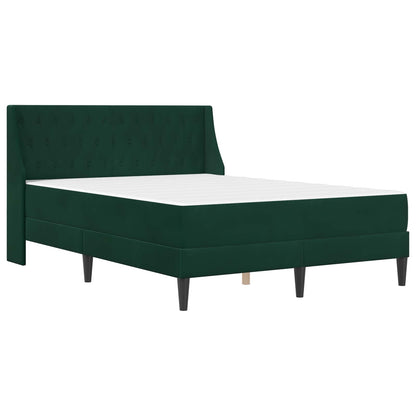 Struttura letto con materasso Verde Scuro 140 x 190 cm Velluto