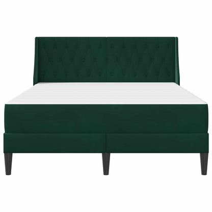 Struttura letto con materasso Verde Scuro 140 x 190 cm Velluto