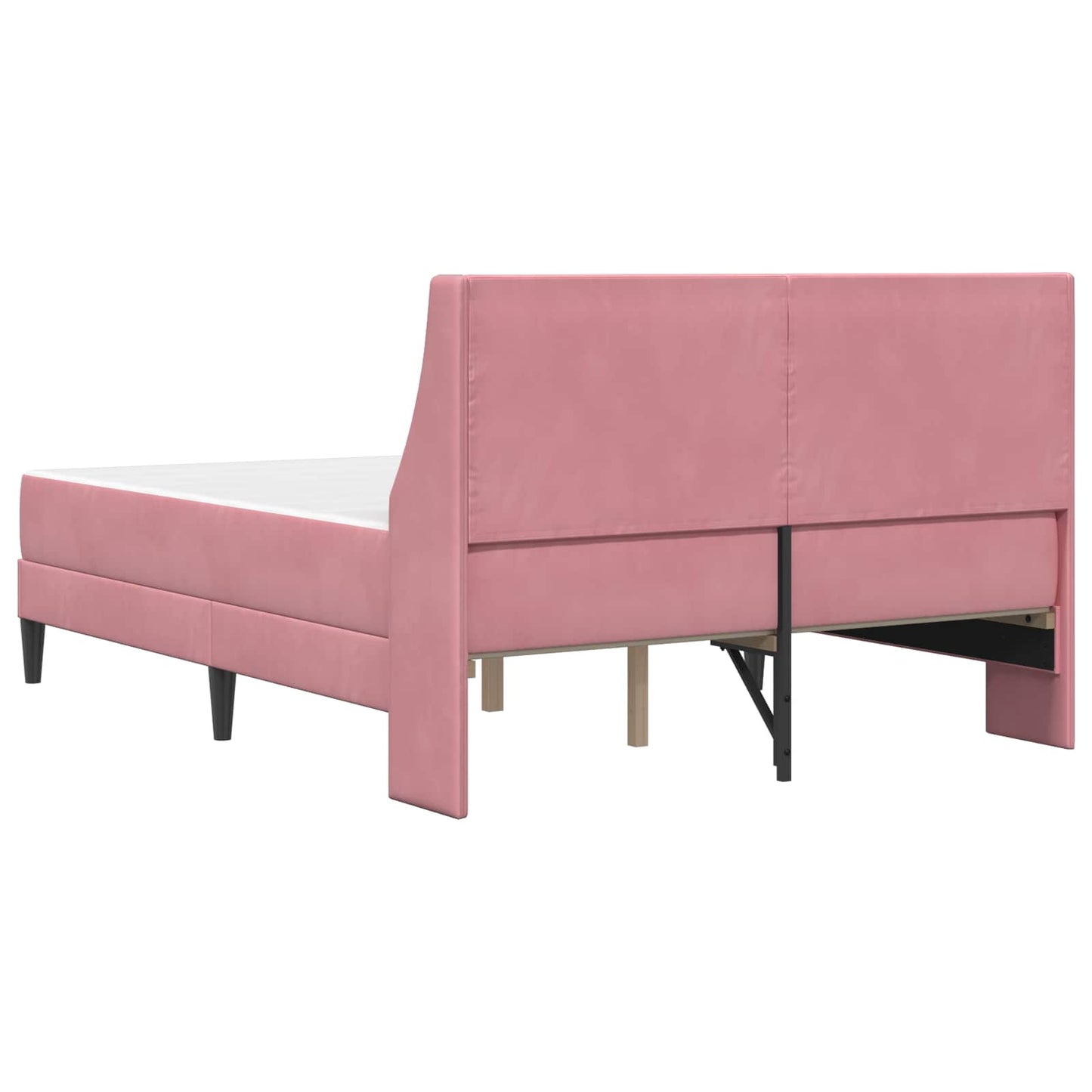 Struttura letto con materasso Rosa 140 x 190 cm Velluto