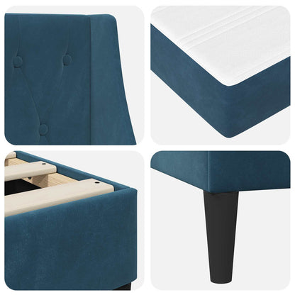Struttura letto con materasso Blu 140 x 190 cm Velluto
