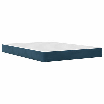 Struttura letto con materasso Blu 140 x 190 cm Velluto