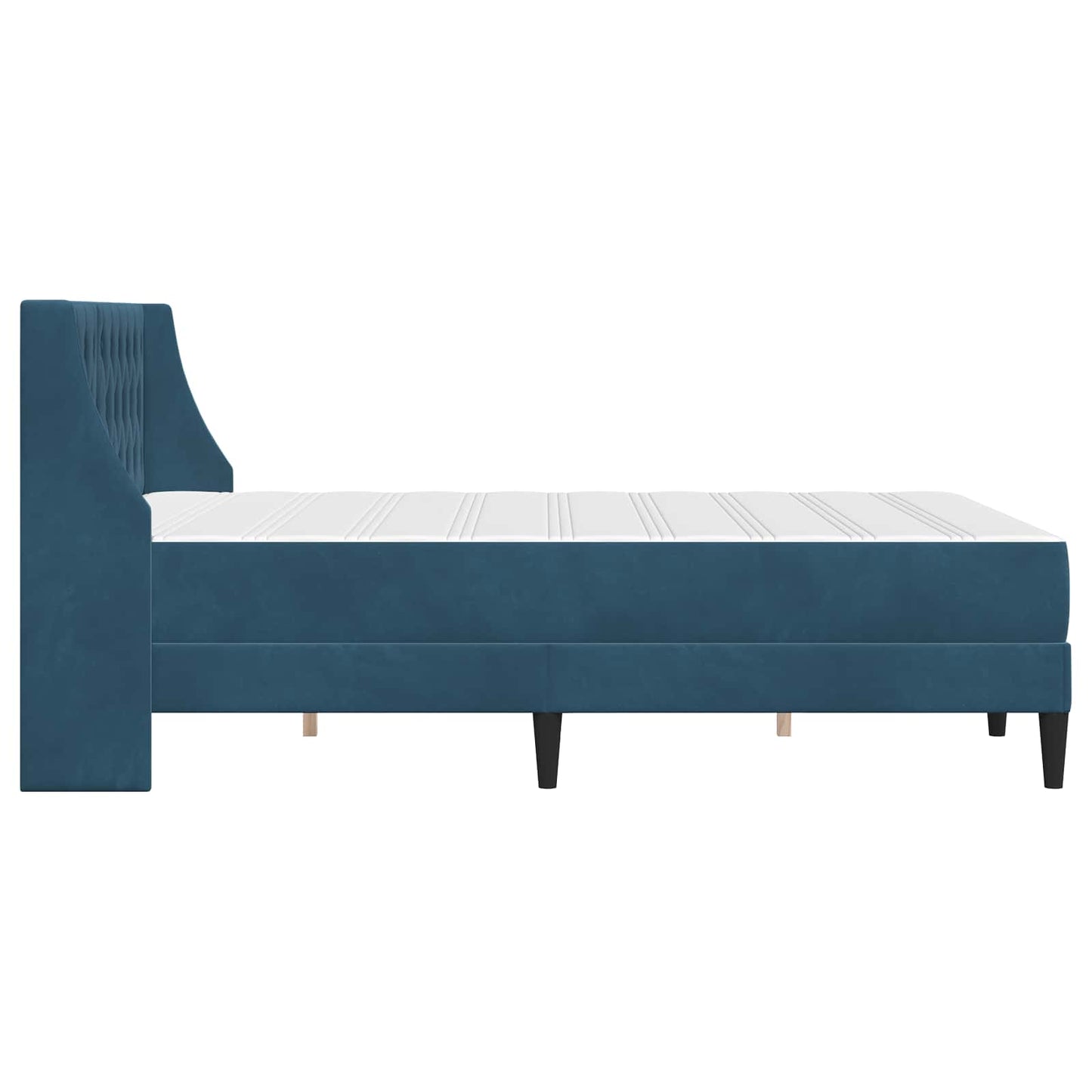 Struttura letto con materasso Blu 140 x 190 cm Velluto