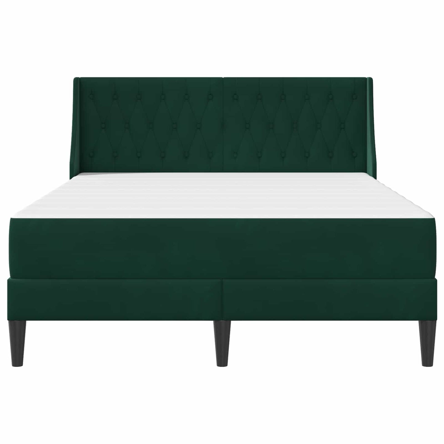 Struttura letto con materasso Verde Scuro 140 x 200 cm Velluto | homemem39