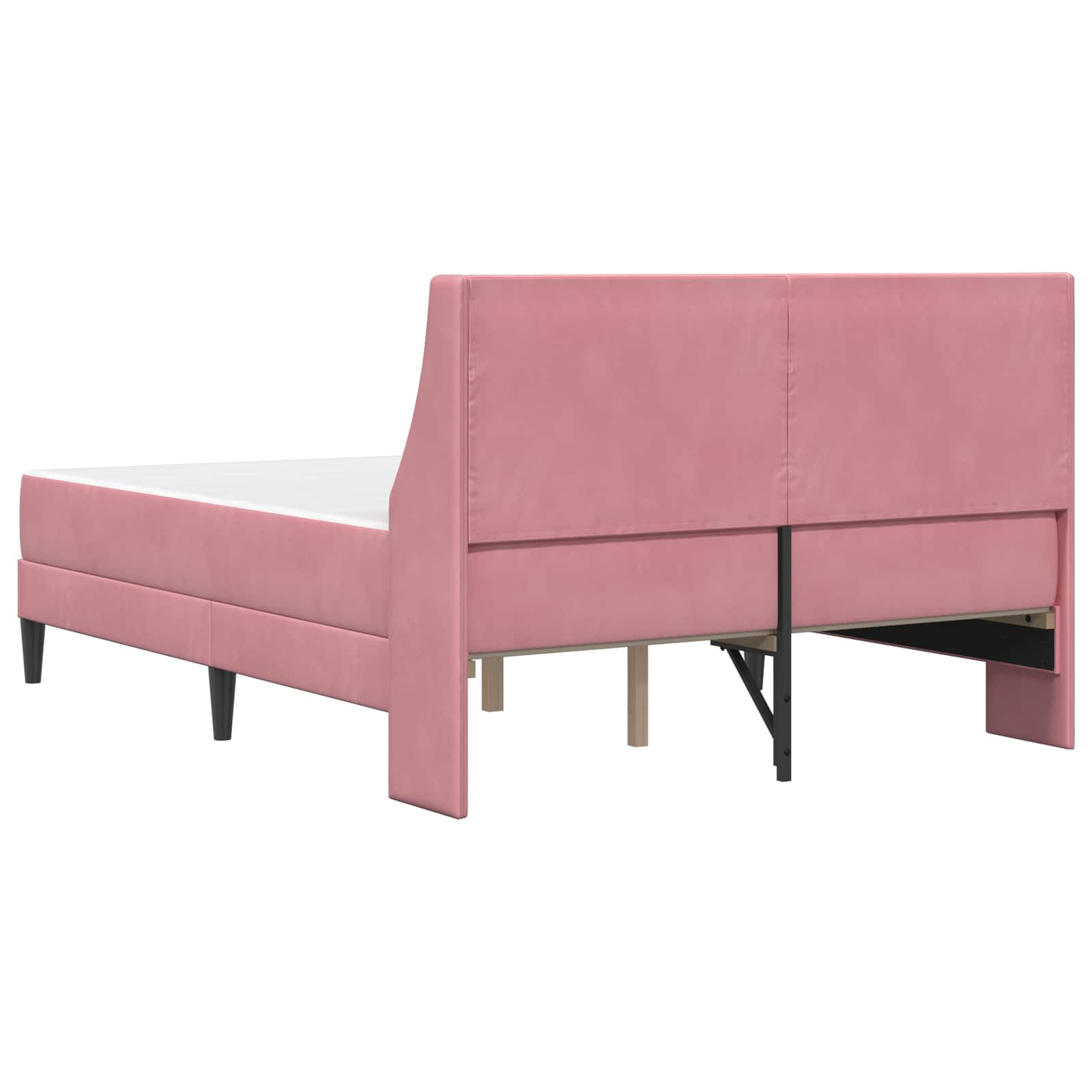 Struttura letto con materasso Rosa 140 x 200 cm Velluto | homemem39