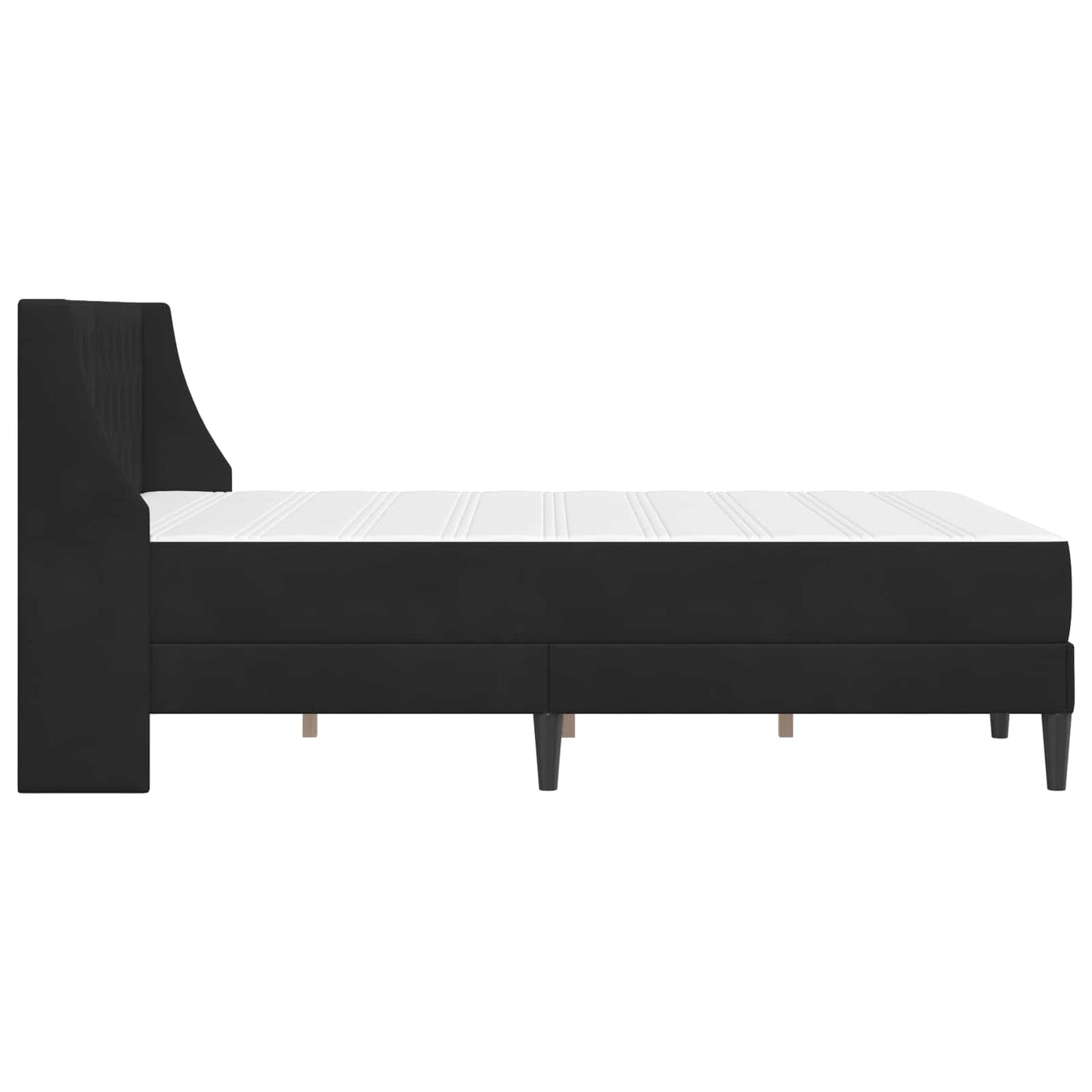 Struttura letto con materasso Nero 140 x 200 cm Velluto | homemem39