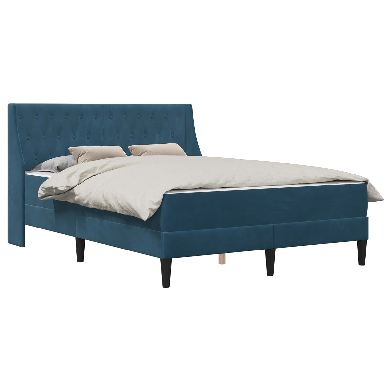 Struttura letto con materasso Blu 140 x 200 cm Velluto | homemem39