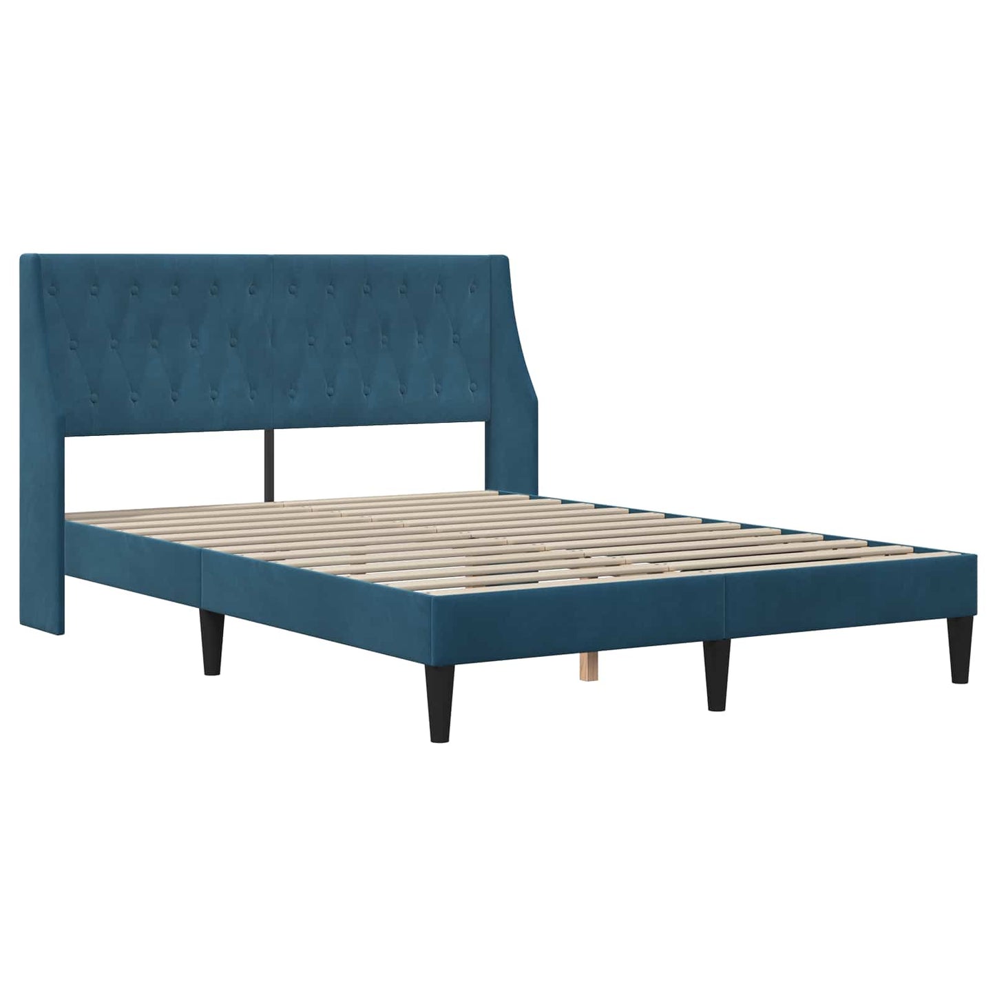 Struttura letto con materasso Blu 140 x 200 cm Velluto | homemem39