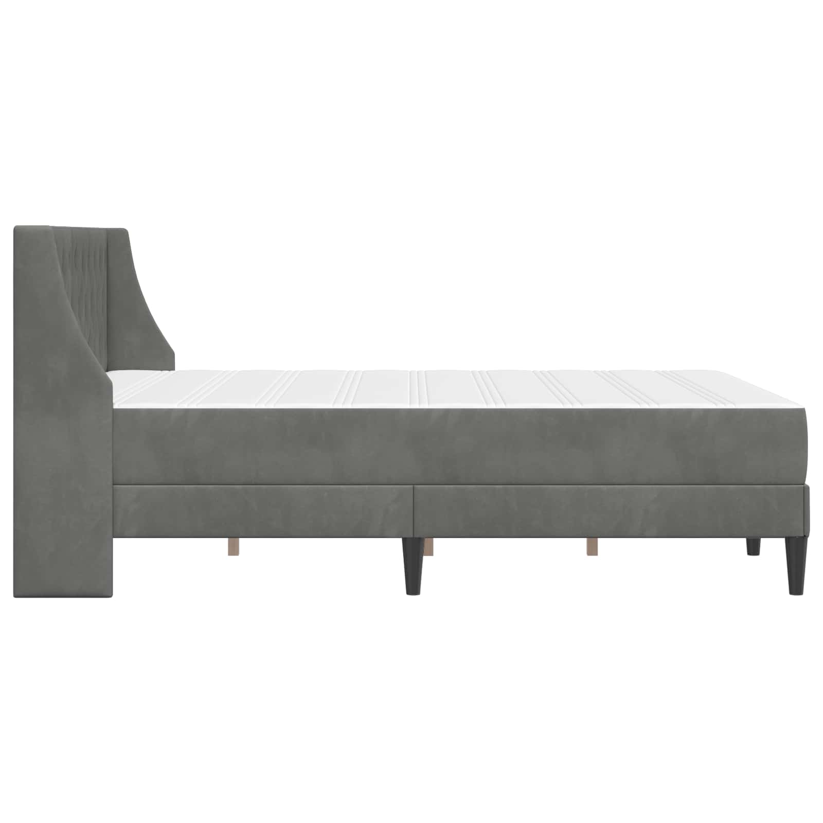 Struttura letto con materasso Grigio scuro 160 x 200 cm Velluto | homemem39