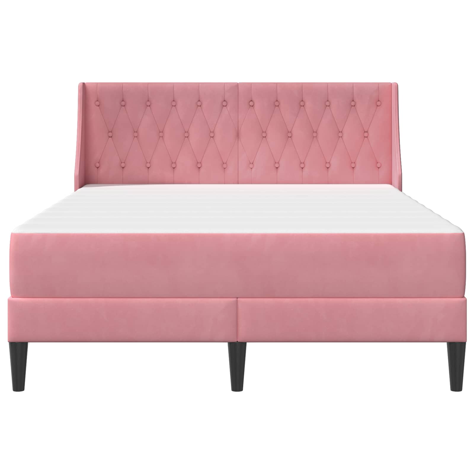 Struttura letto con materasso Rosa 180 x 200 cm Velluto | homemem39