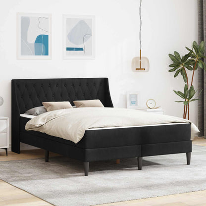 Struttura letto con materasso Nero 180 x 200 cm Velluto | homemem39