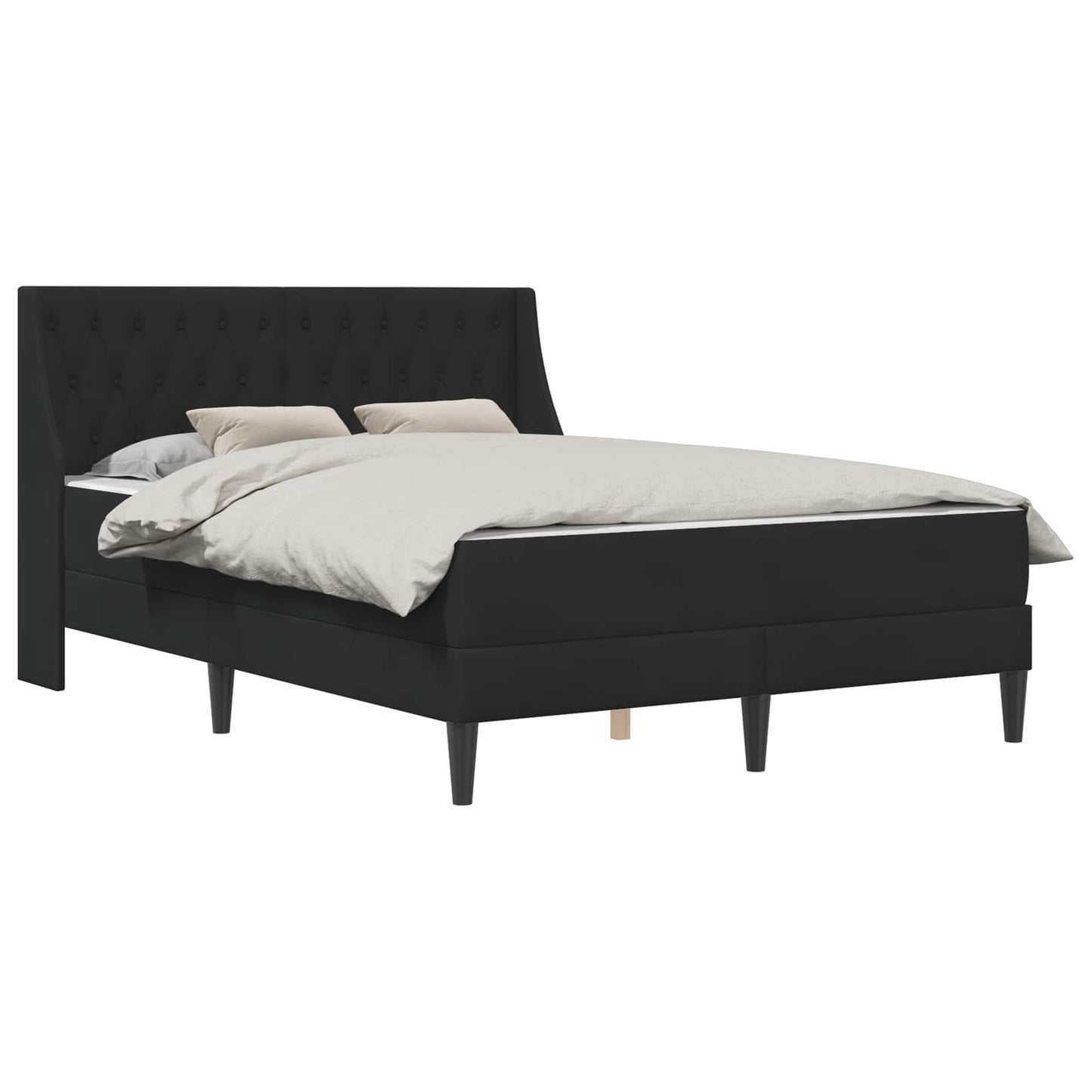 Struttura letto con materasso Nero 180 x 200 cm Velluto | homemem39