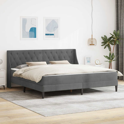 Struttura letto con materasso Grigio scuro 200 x 200 cm Velluto | homemem39