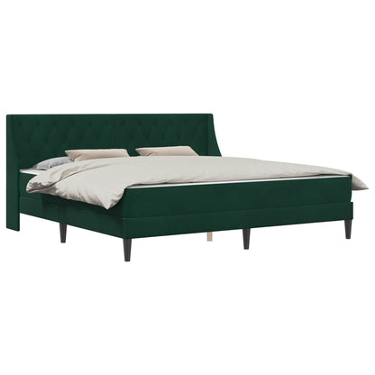 Struttura letto con materasso Verde Scuro 200 x 200 cm Velluto | homemem39