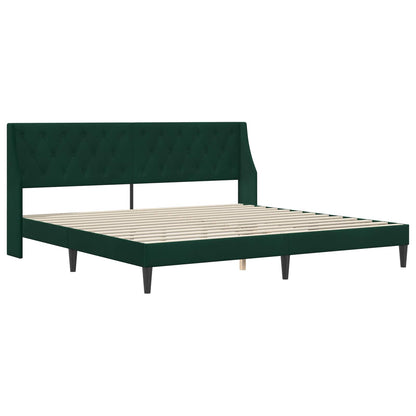 Struttura letto con materasso Verde Scuro 200 x 200 cm Velluto | homemem39