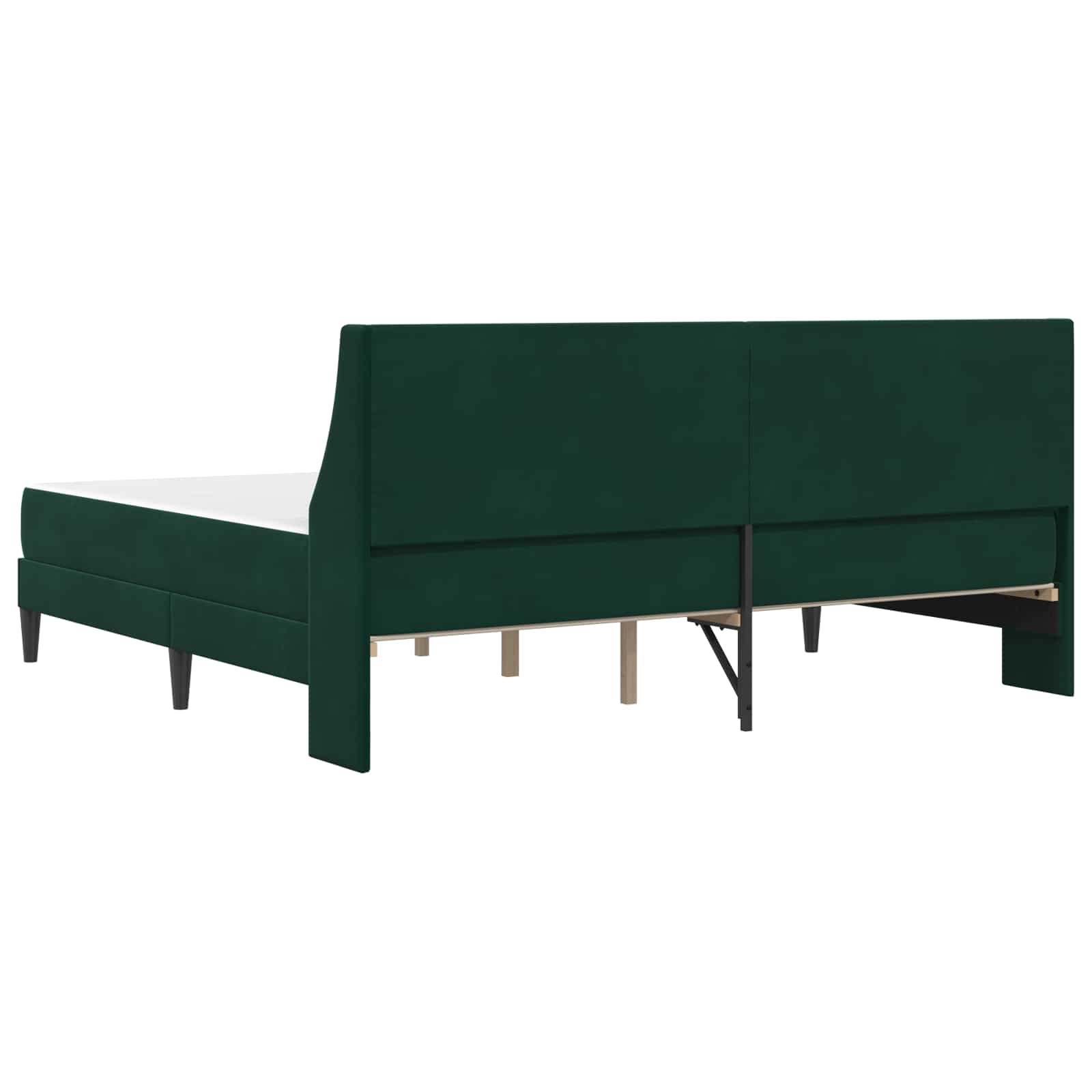 Struttura letto con materasso Verde Scuro 200 x 200 cm Velluto | homemem39