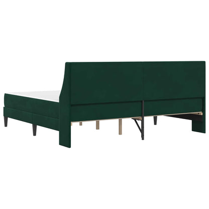 Struttura letto con materasso Verde Scuro 200 x 200 cm Velluto | homemem39