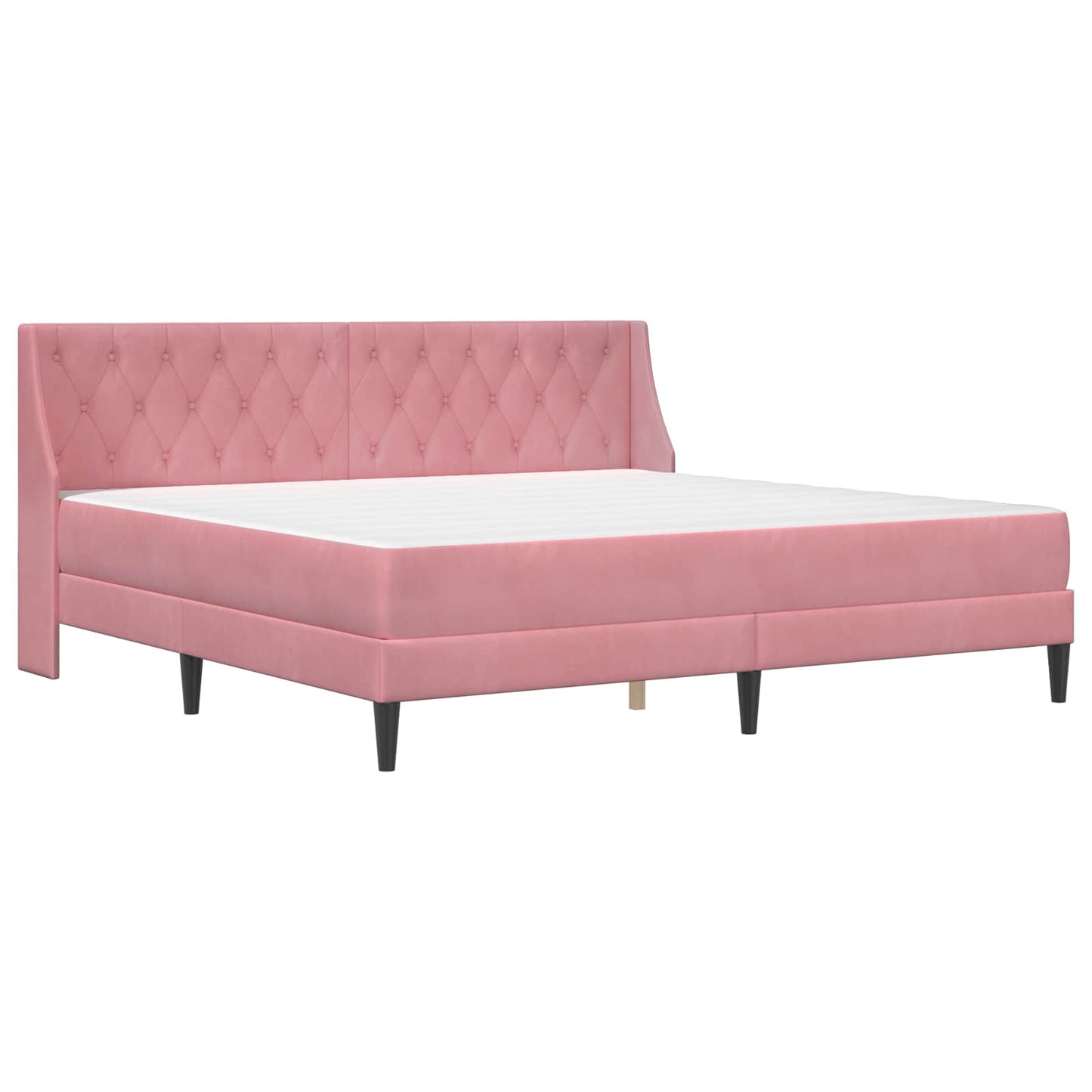 Struttura letto con materasso Rosa 200 x 200 cm Velluto | homemem39