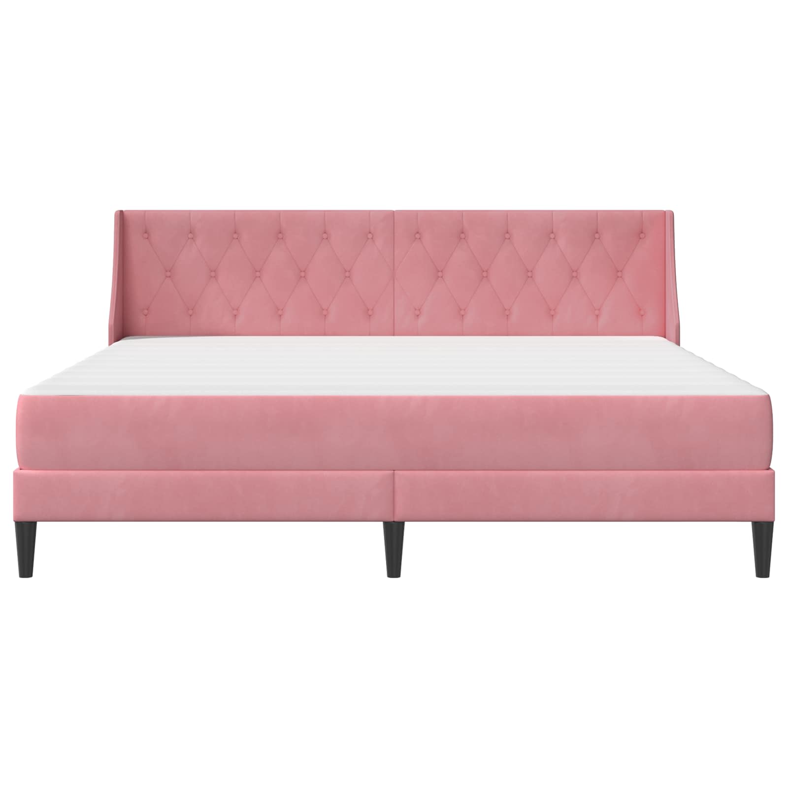 Struttura letto con materasso Rosa 200 x 200 cm Velluto | homemem39