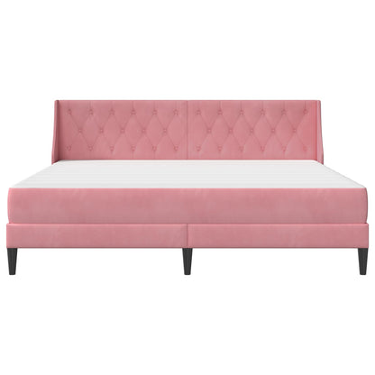 Struttura letto con materasso Rosa 200 x 200 cm Velluto | homemem39