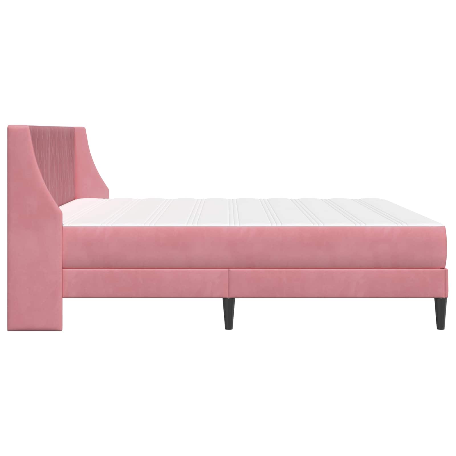 Struttura letto con materasso Rosa 200 x 200 cm Velluto | homemem39
