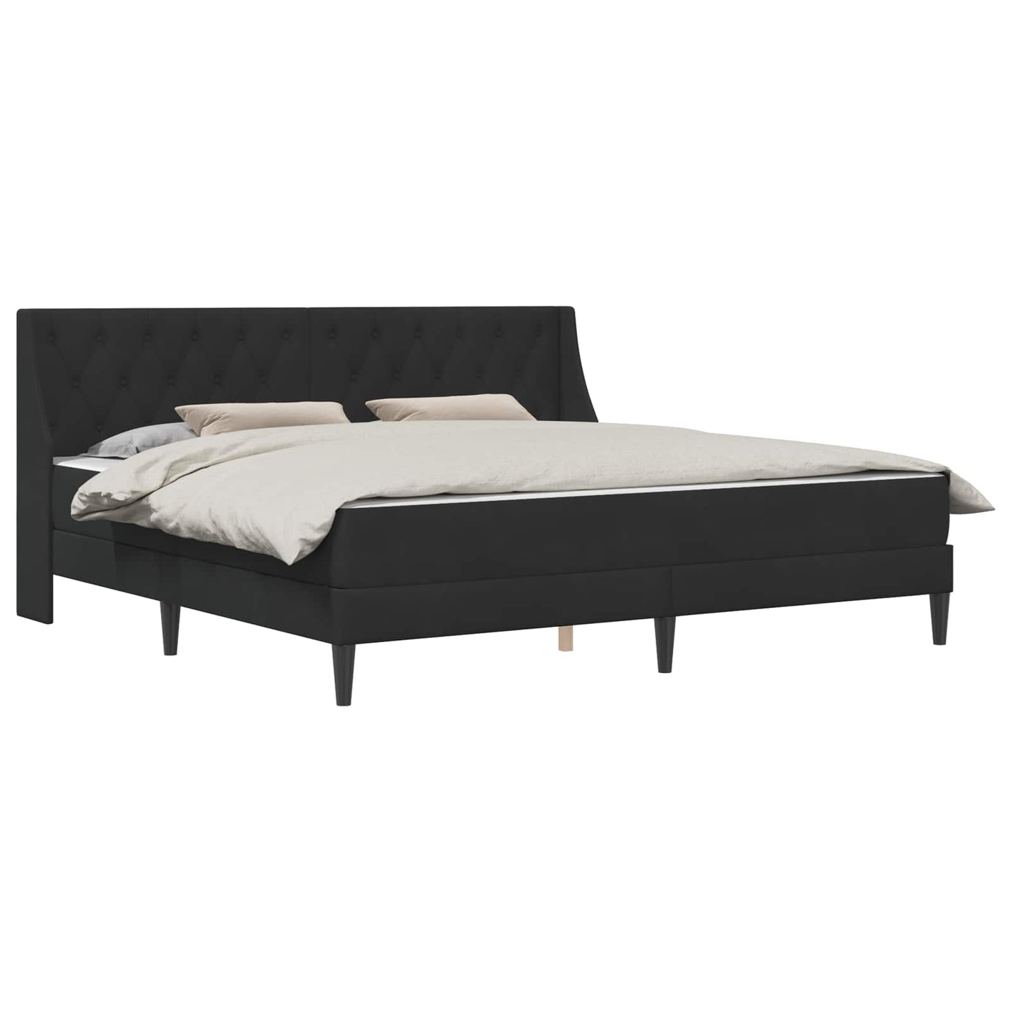 Struttura letto con materasso Nero 200 x 200 cm Velluto | homemem39