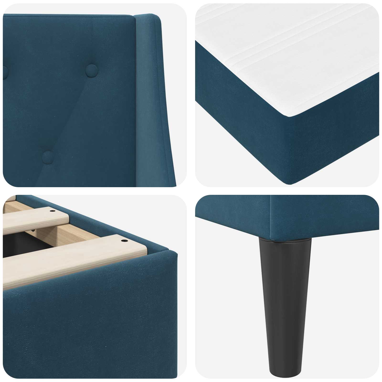 Struttura letto con materasso Blu 200 x 200 cm Velluto | homemem39