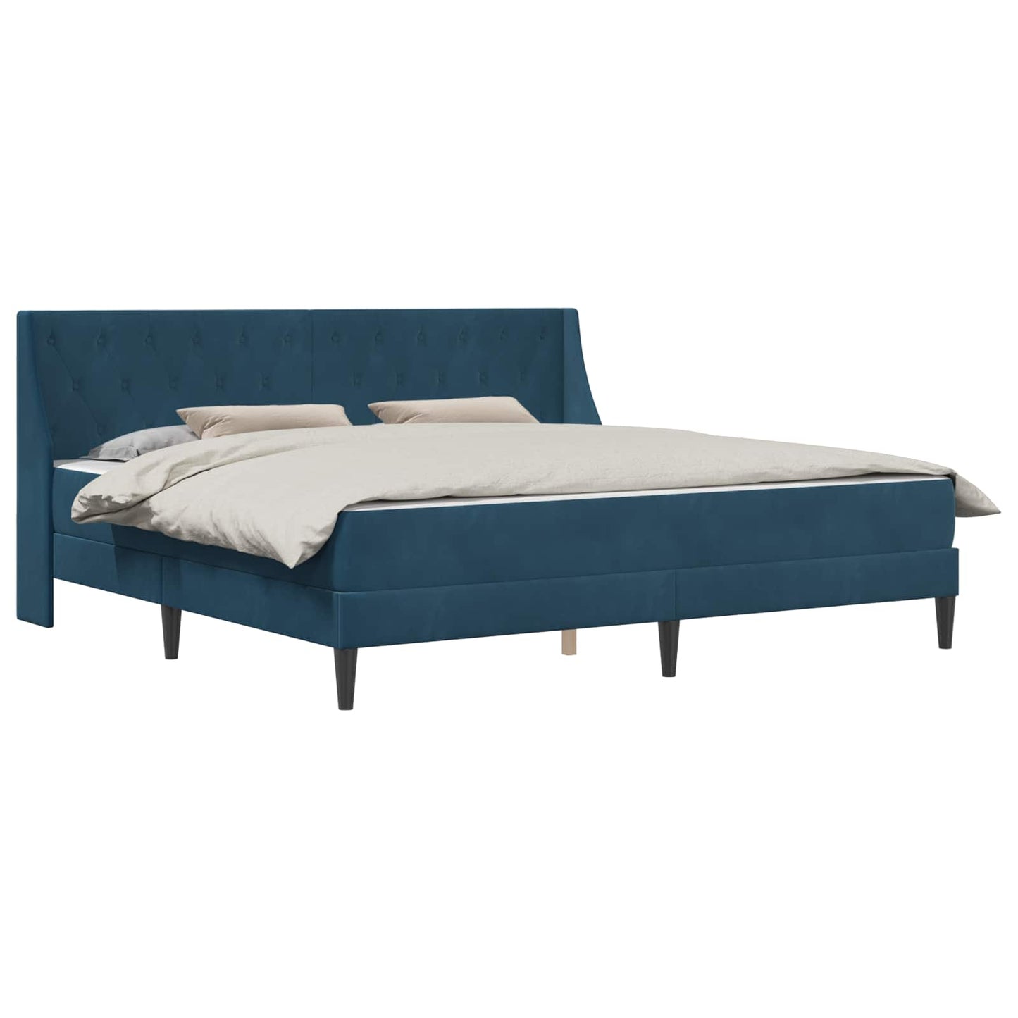 Struttura letto con materasso Blu 200 x 200 cm Velluto | homemem39
