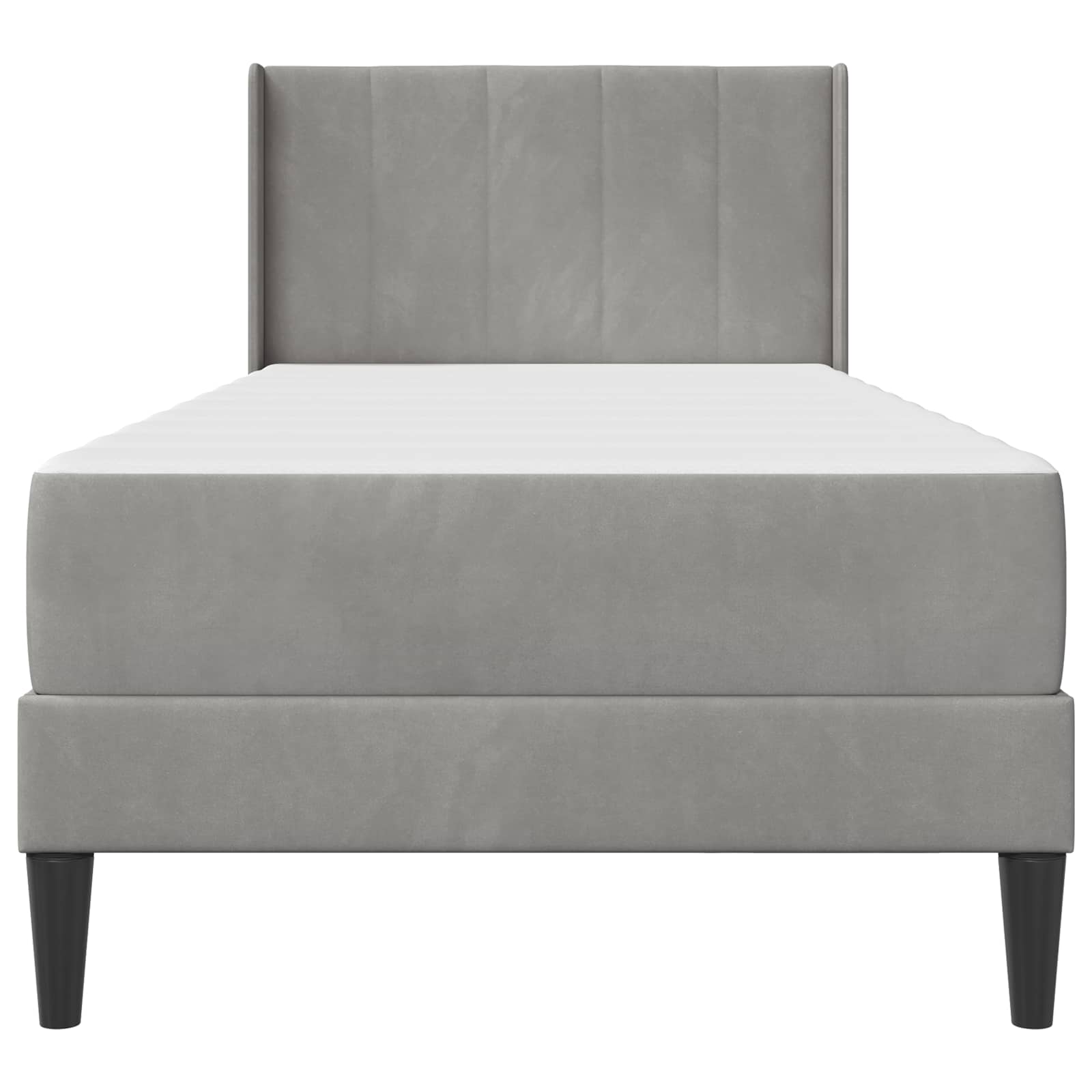 Struttura letto con materasso Grigio Chiaro 80 x 200 cm Velluto | homemem39