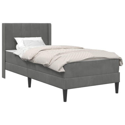 Struttura letto con materasso Grigio Scuro 80 x 200 cm Velluto | homemem39