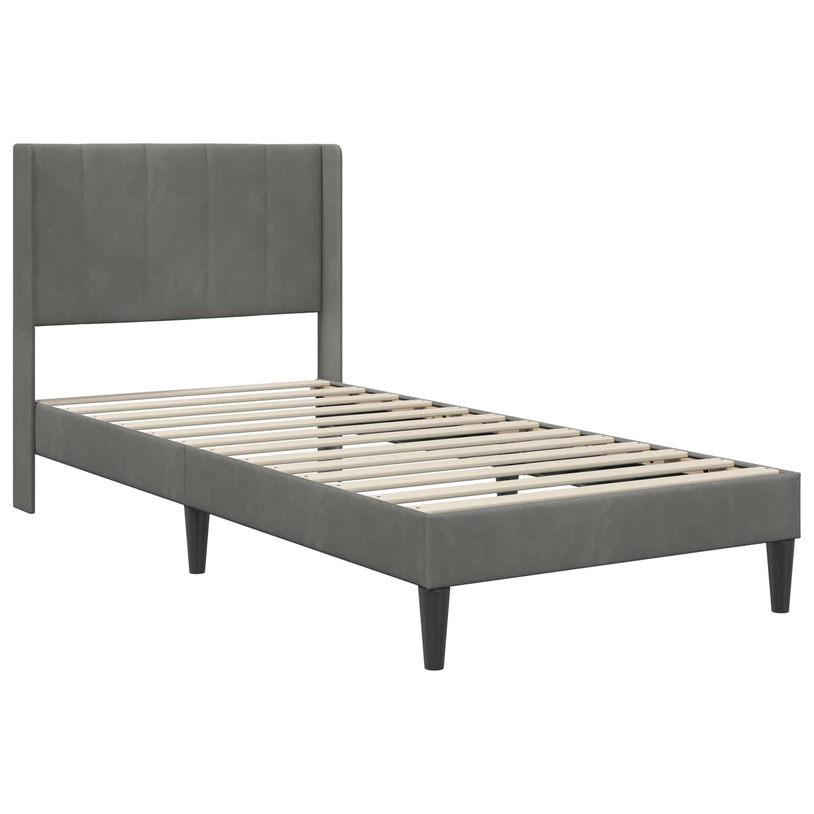 Struttura letto con materasso Grigio Scuro 80 x 200 cm Velluto | homemem39