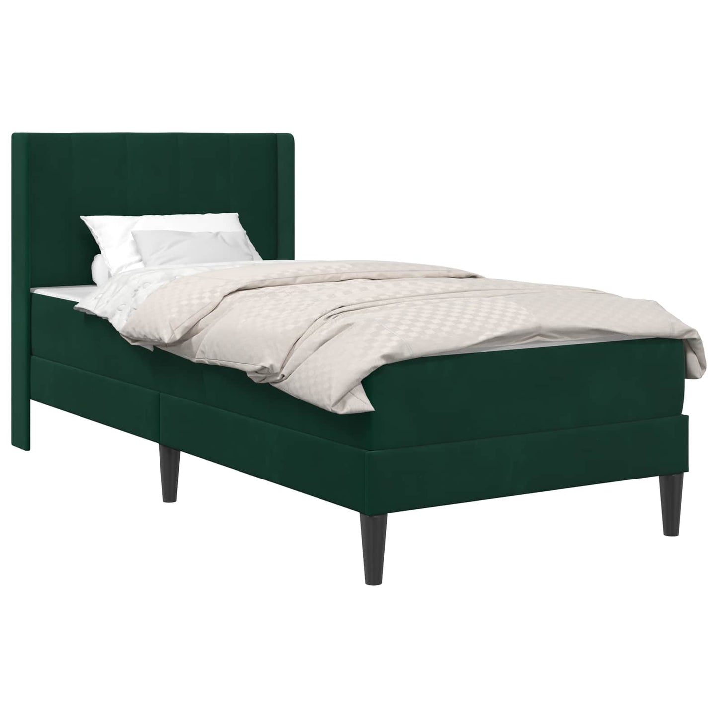 Struttura letto con materasso Verde Scuro 80 x 200 cm Velluto | homemem39