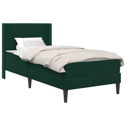 Struttura letto con materasso Verde Scuro 80 x 200 cm Velluto | homemem39