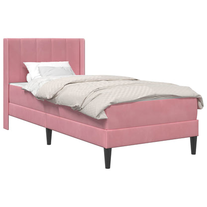 Struttura letto con materasso Rosa 80 x 200 cm Velluto | homemem39