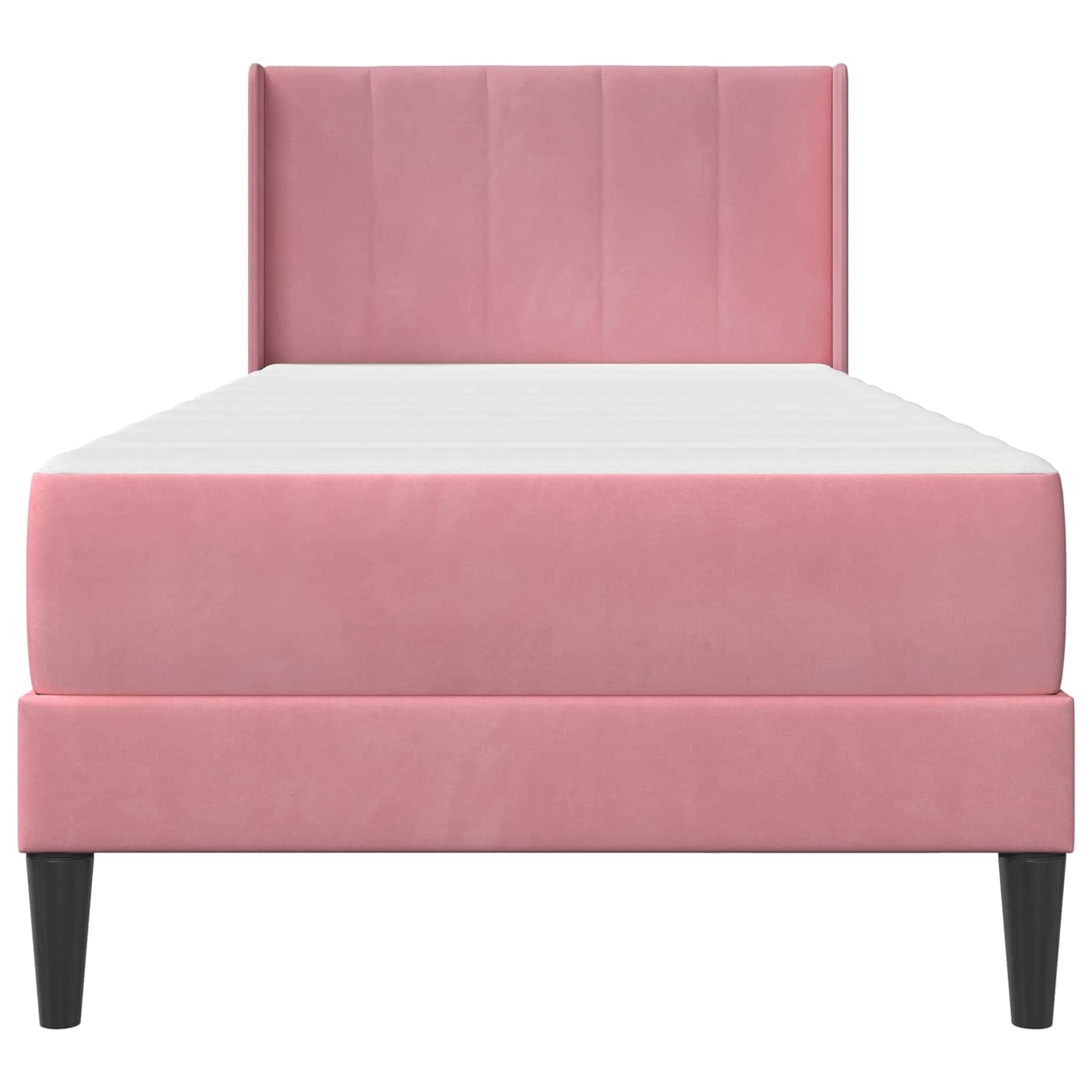 Struttura letto con materasso Rosa 80 x 200 cm Velluto | homemem39
