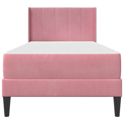 Struttura letto con materasso Rosa 80 x 200 cm Velluto | homemem39